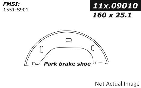 StopTech Premium Parking Brake Shoes top view frsport 111.09010