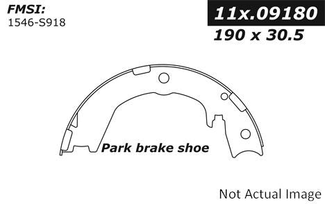 StopTech Premium Parking Brake Shoes top view frsport 111.09180