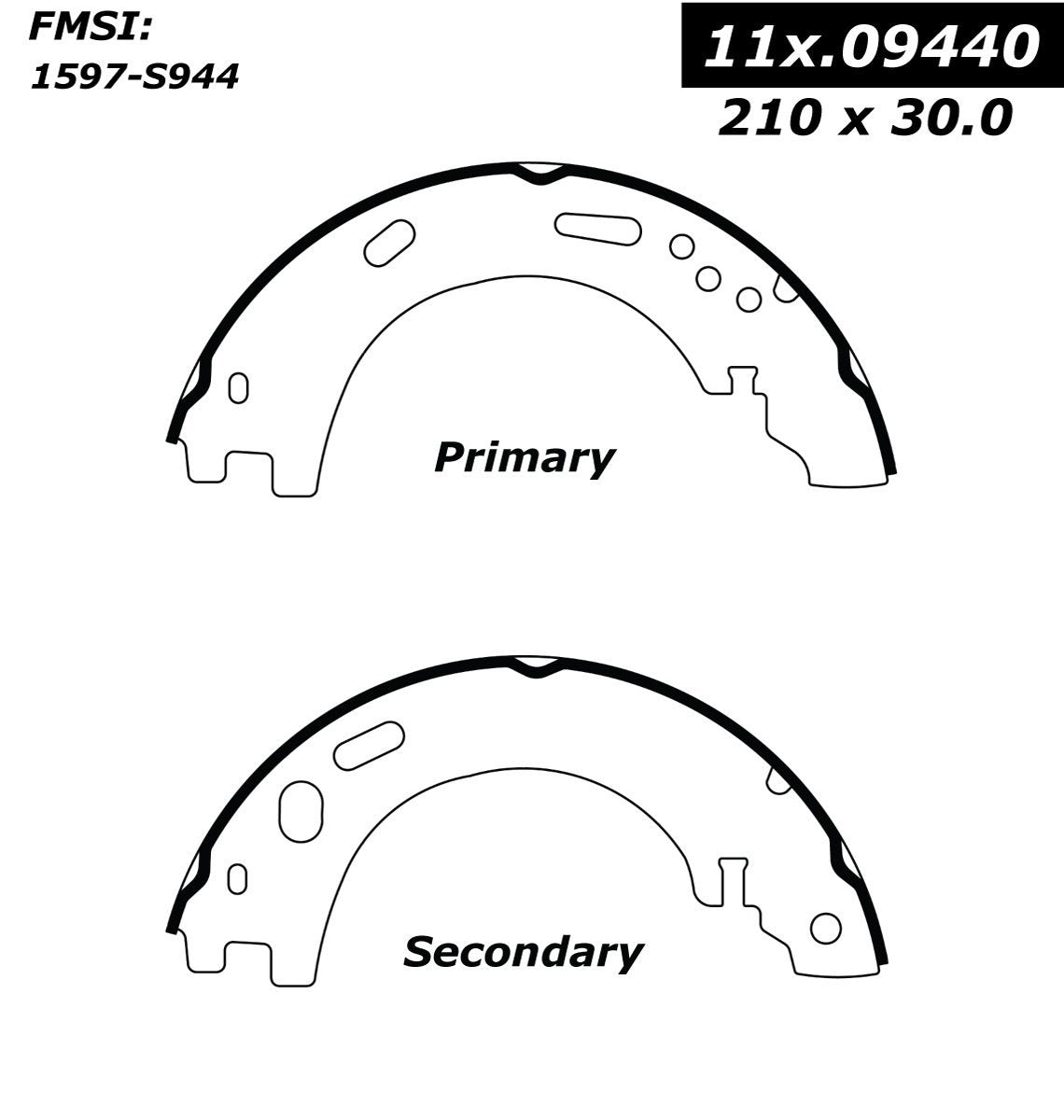 centric parts premium parking brake shoes frsport 111.09440