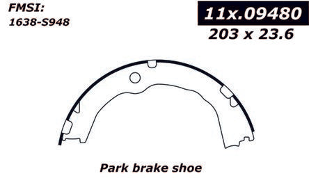 centric parts premium parking brake shoes frsport 111.09480