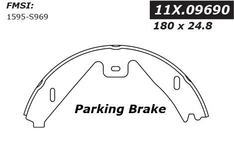 centric parts premium parking brake shoes frsport 111.09690