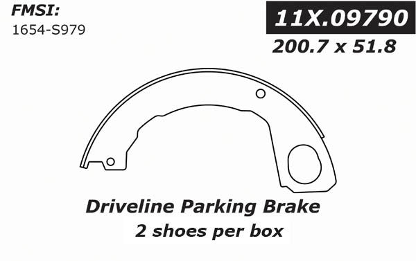 centric parts premium parking brake shoes frsport 111.09790