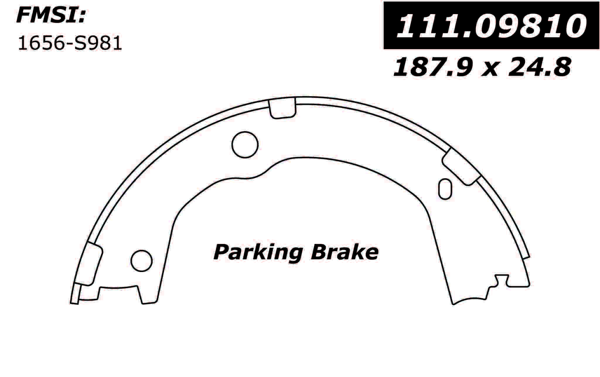 centric parts premium parking brake shoes frsport 111.09810