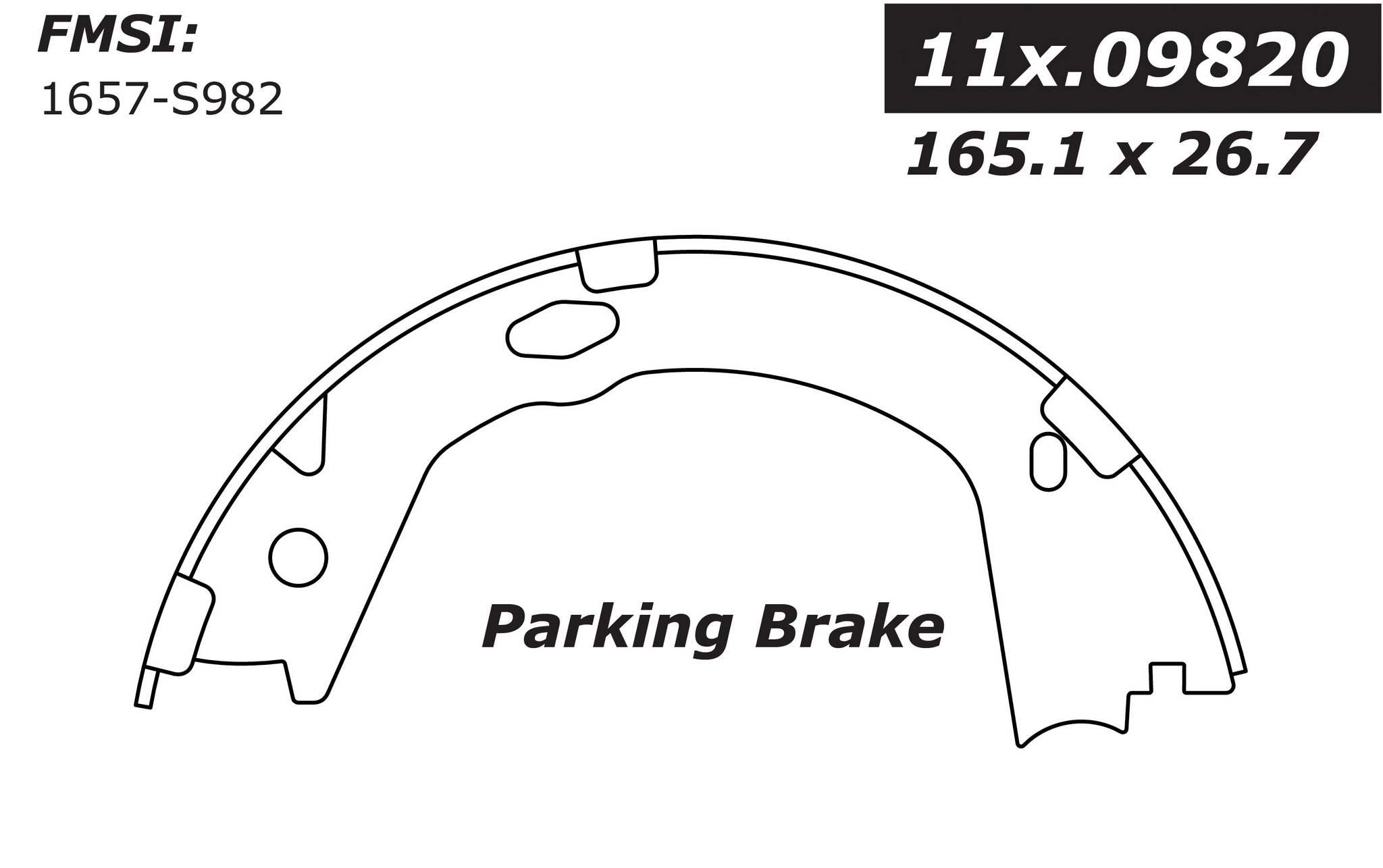 centric parts premium parking brake shoes frsport 111.09820