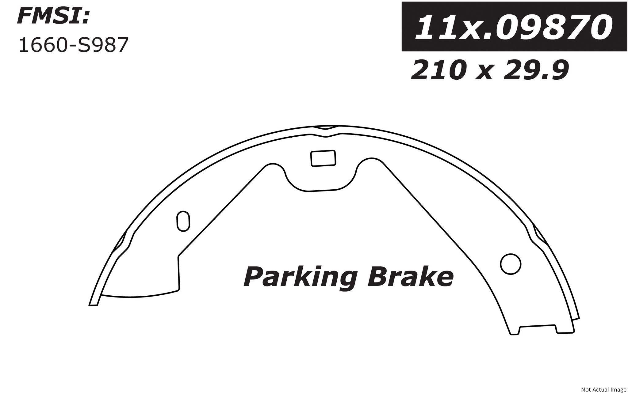 StopTech Premium Parking Brake Shoes top view frsport 111.09870