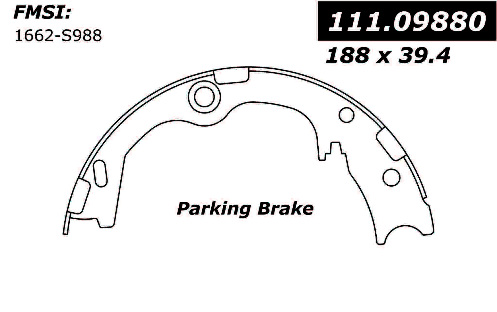 centric parts premium parking brake shoes frsport 111.09880