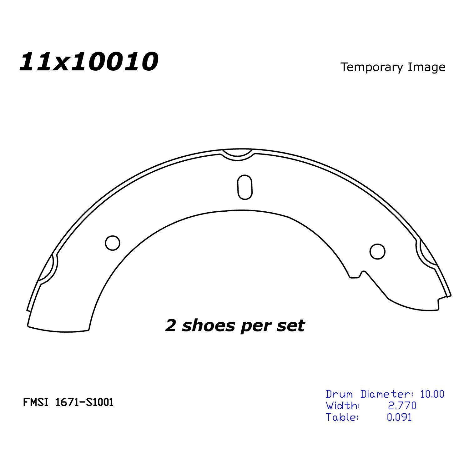 centric parts premium parking brake shoes frsport 111.10010