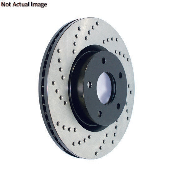 stoptech sport cross drilled brake rotor front right frsport 128.40056r