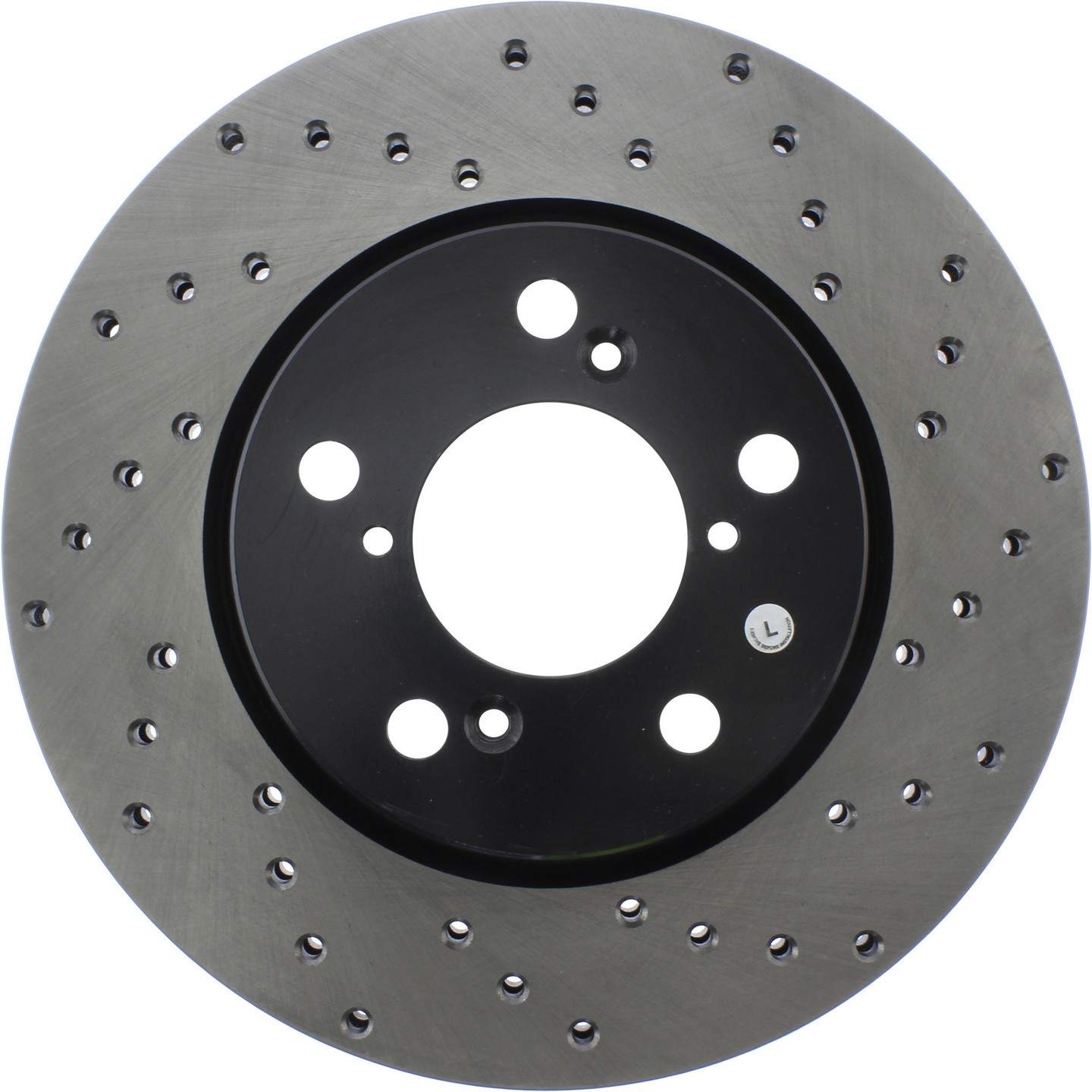StopTech Sport Cross Drilled Brake Rotor Front Left top view frsport 128.40064L
