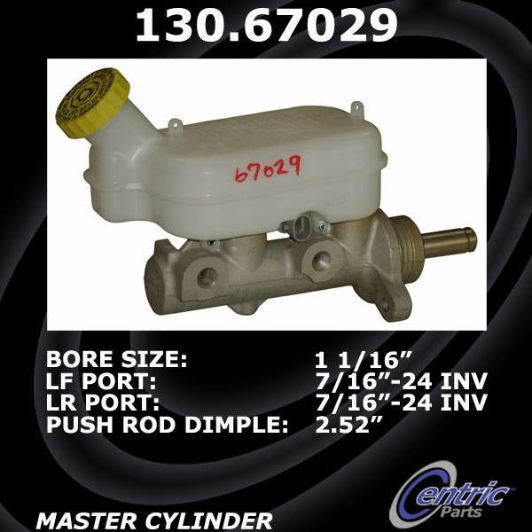 StopTech Premium Brake Master Cylinder top view frsport 130.67029