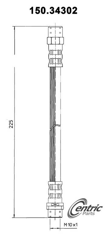Centric Parts Brake Hose top view frsport 150.34302