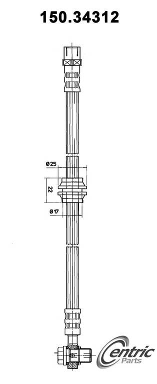 Centric Parts Brake Hose top view frsport 150.34312