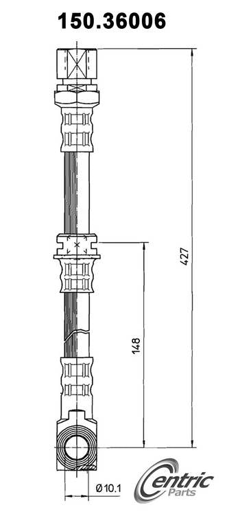 Centric Parts Brake Hose top view frsport 150.36006