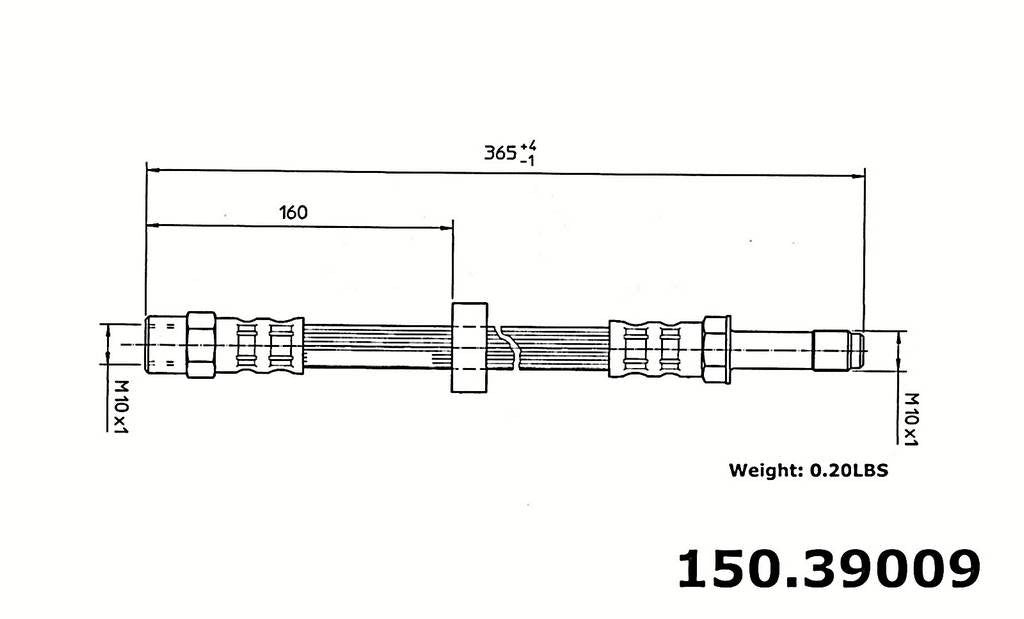 centric parts brake hose frsport 150.39009