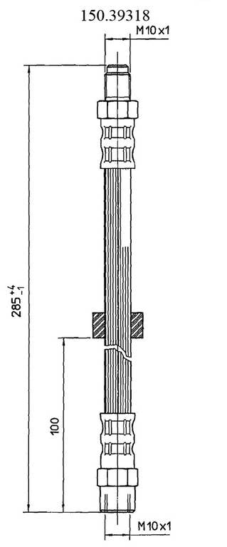 StopTech Brake Hose top view frsport 150.39318