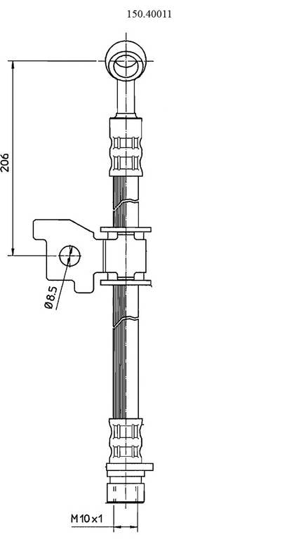 Centric Parts Brake Hose top view frsport 150.40011