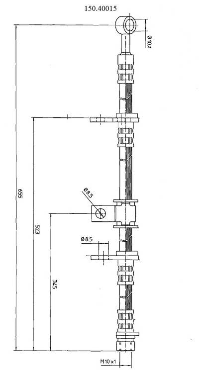 Centric Parts Brake Hose top view frsport 150.40015