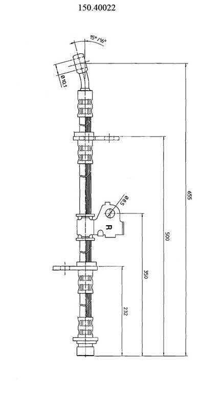 Centric Parts Brake Hose top view frsport 150.40022