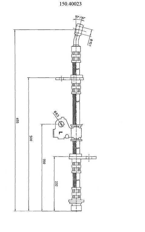 Centric Parts Brake Hose top view frsport 150.40023