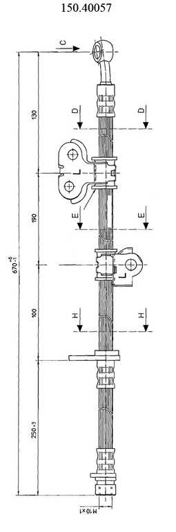 Centric Parts Brake Hose top view frsport 150.40057