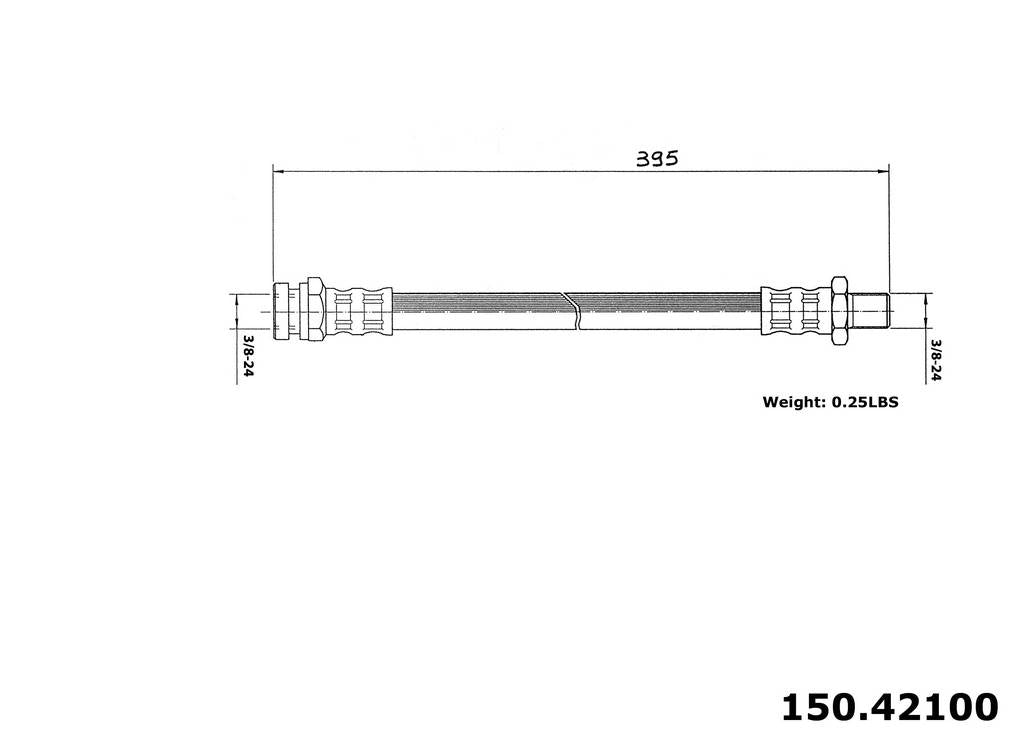 Centric Parts Brake Hose top view frsport 150.42100