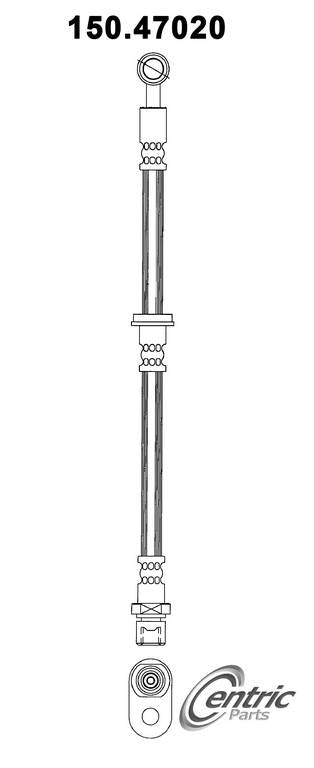 Centric Parts Brake Hose top view frsport 150.47020