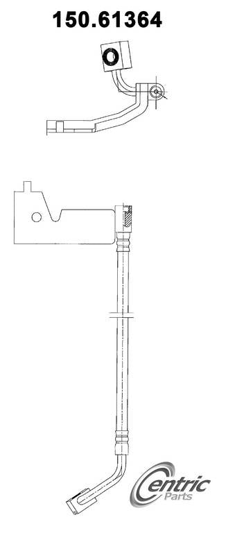 Centric Parts Brake Hose top view frsport 150.61364