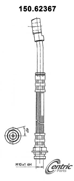 Centric Parts Brake Hose top view frsport 150.62367