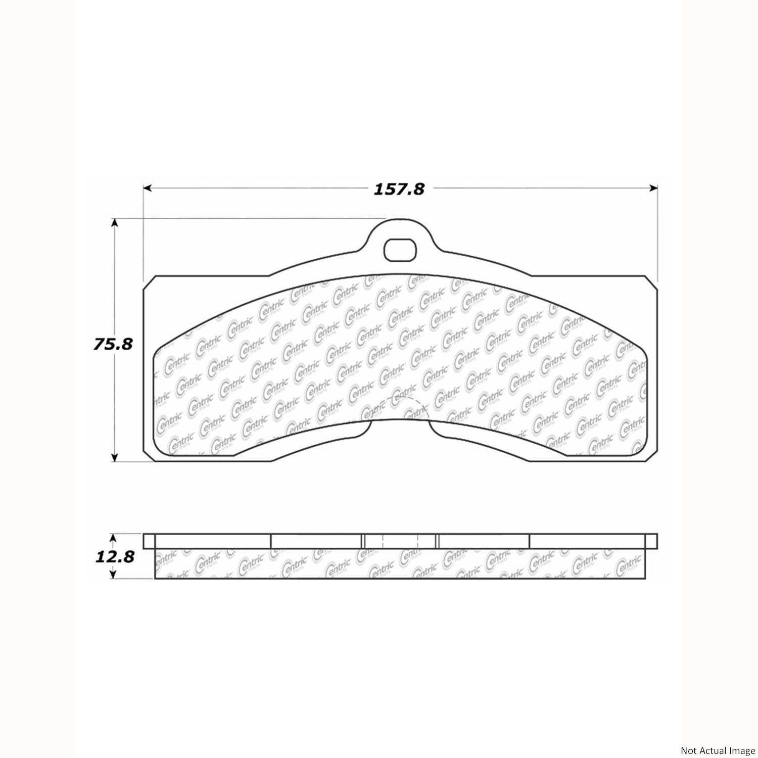 Centric Parts Premium Semi-Metallic Brake Pads with Shims and Hardware top view frsport 300.00080
