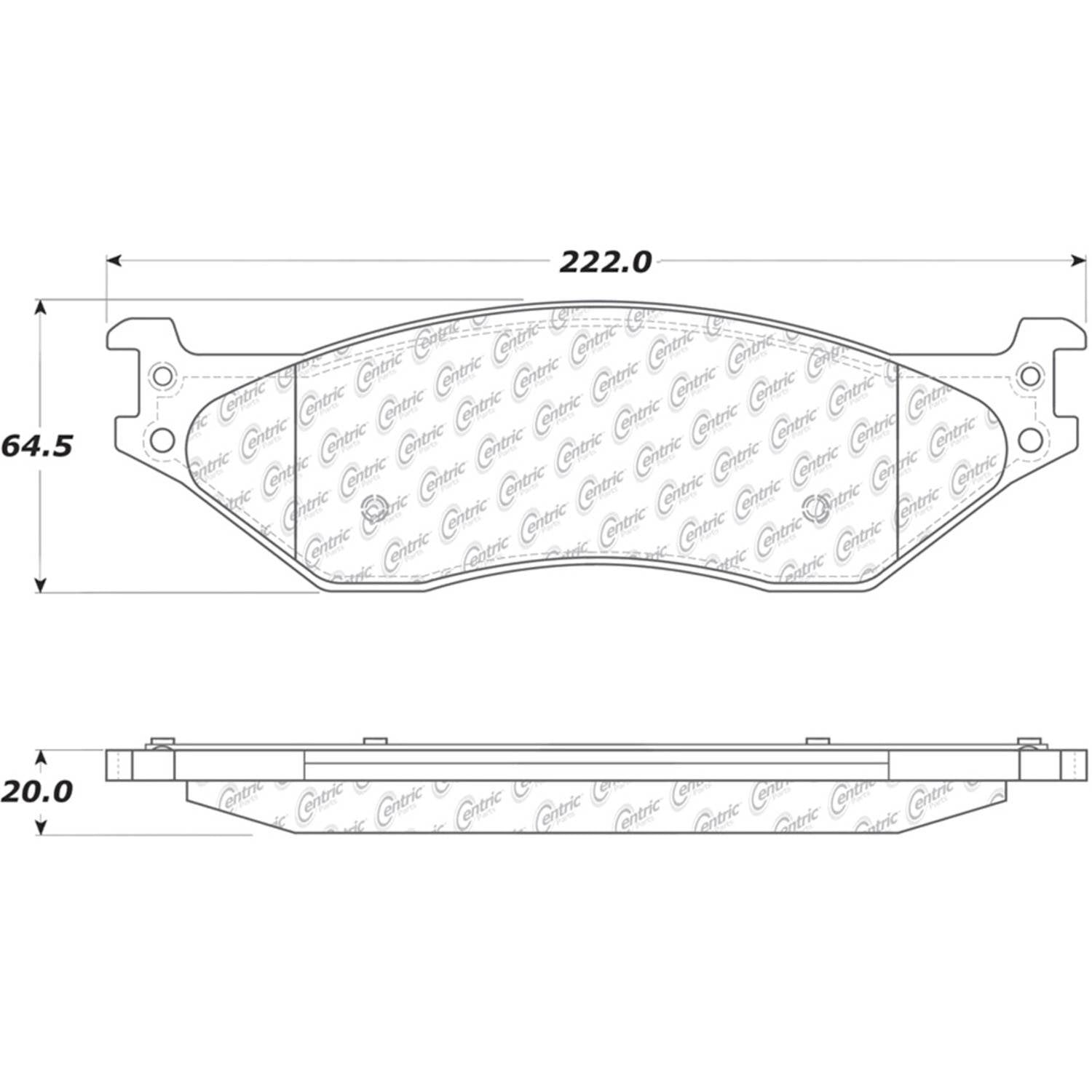 centric parts premium semi-metallic brake pads with shims and hardware frsport 300.07770