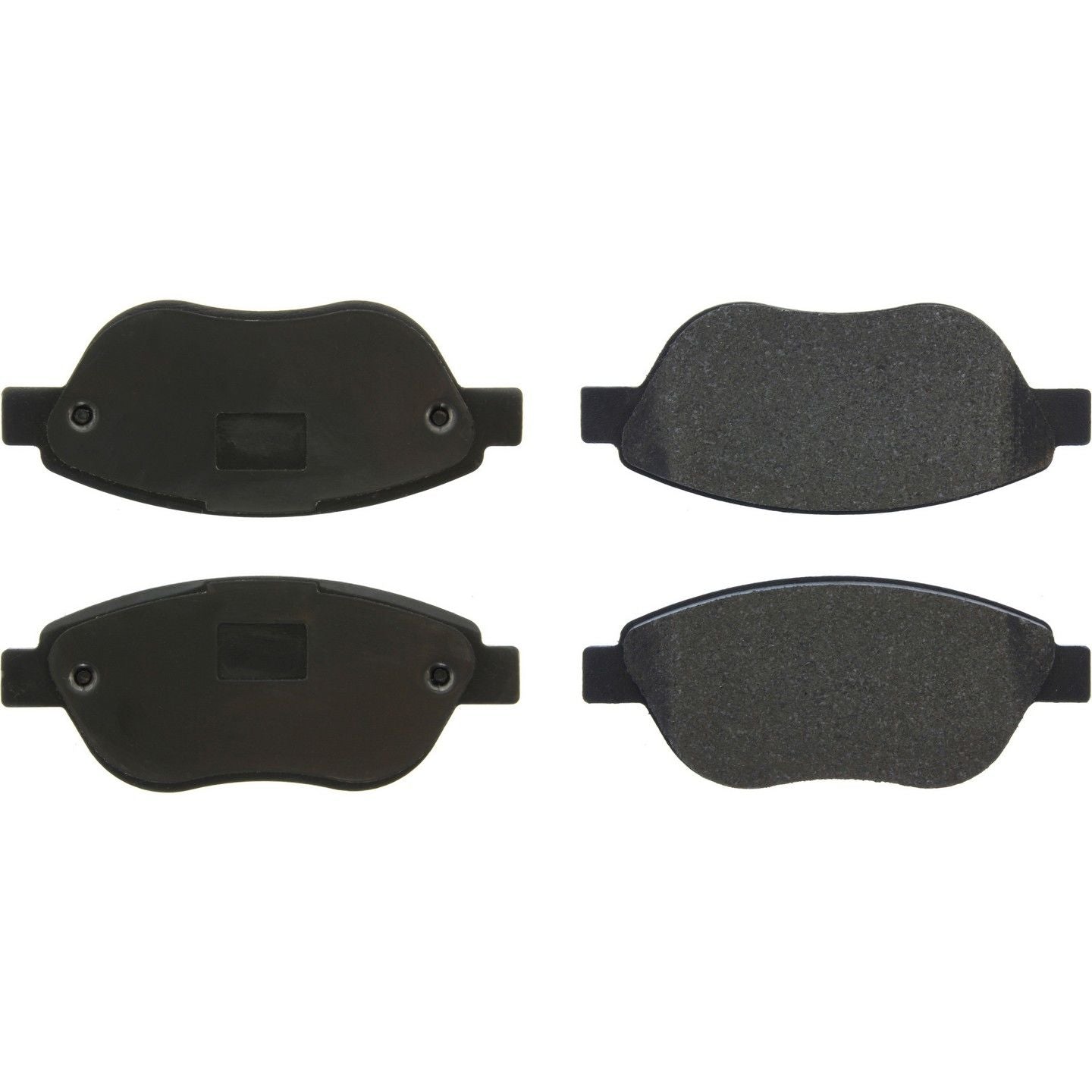 StopTech Premium Semi-Metallic Brake Pads with Shims and Hardware top view frsport 300.16181