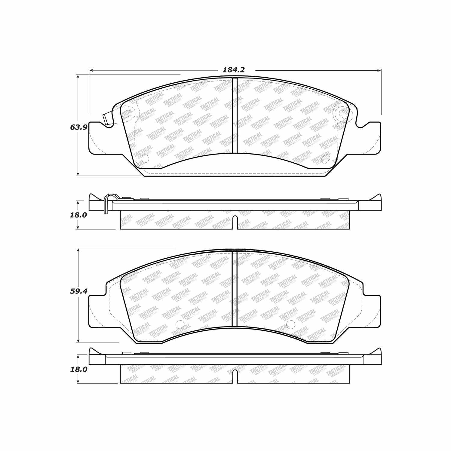 tactical tactical police duty brake pads with hardware frsport 307.13630