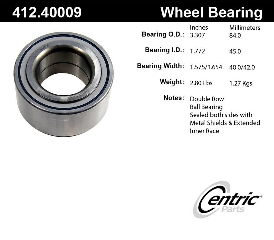 Stoptech Centric Premium Ball Bearing - Front/Rear 412.40009