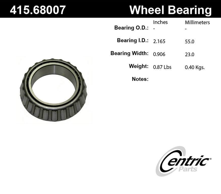 centric parts premium bearing cone frsport 415.68007