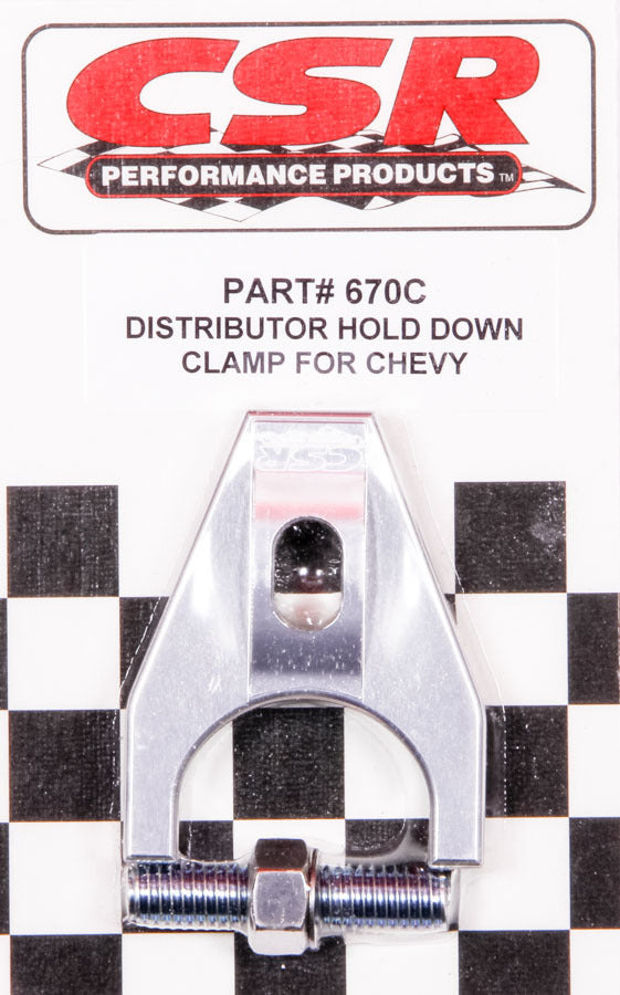 CSR Performance Chevy Distributor Hold Down Clamp - Clear CSI670C