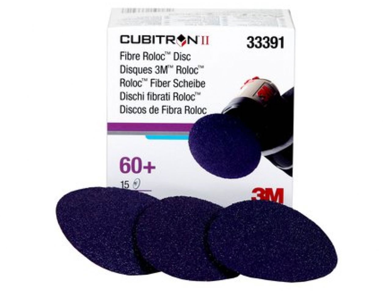 3M CubitronT II RolocT Fibre Disc 786C, 33391, 3 in (75 mm), 60+, 15 disc
