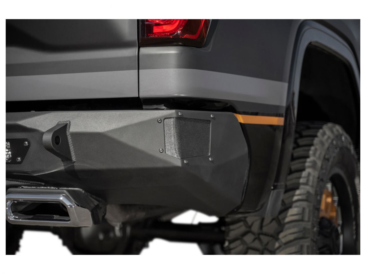 Addictive Desert Designs 2019 GMC 1500 Stealth Fighter Rear Bumper w/BlindSpot And Exhaust Tips