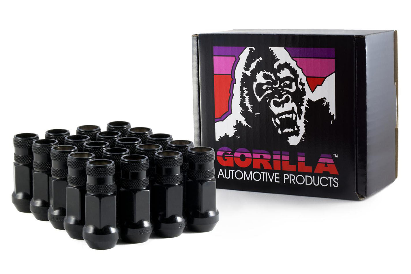 Gorilla 20 Lugnuts 12mm x 1.50 Black Chrome Open End GOR45038BC-20