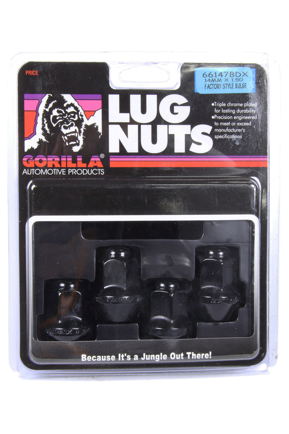 Gorilla 4 Lugnuts 14mm x 1.50 Black Chrome GOR66147BDX