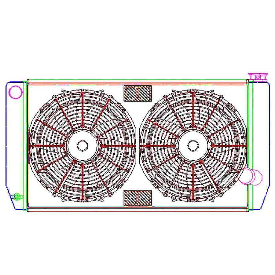 Griffin Radiator w/ Fans 31in x 15.50in GM GRICU55271X