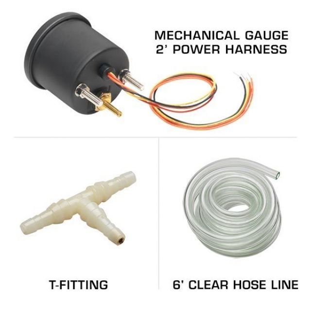 GlowShift Tinted 7 Color 30 PSI Boost/Vacuum Gauge 52mm