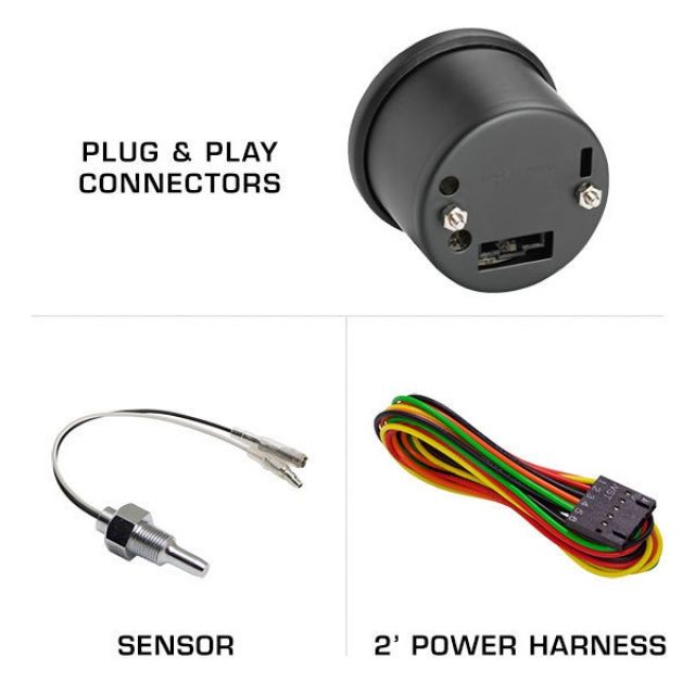 GlowShift Tinted 7 Color Water Temperature Gauge 52mm