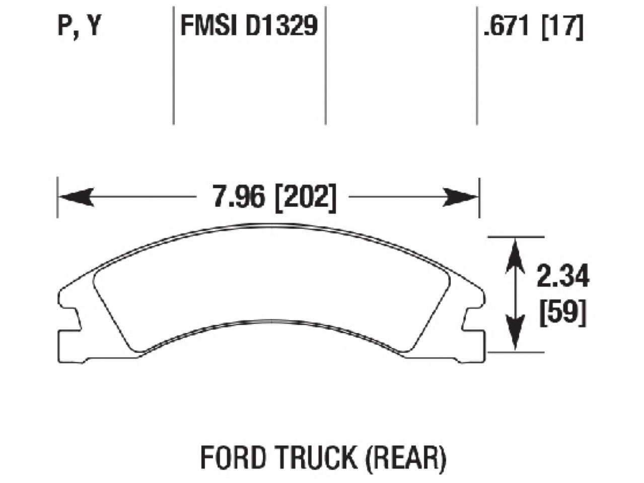 Hawk Brake Pads HB776Y.671 Item Image