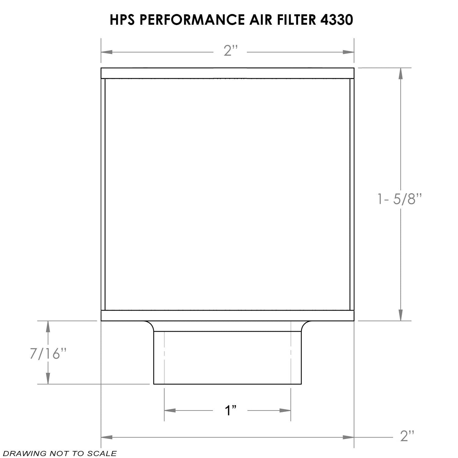 HPS Crankcase Vent Air Filter Breather 1" ID, 2" Overall Length