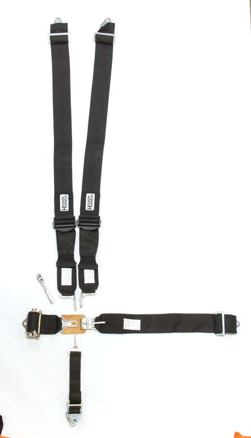 Hooker 5-Pt Harness Alum. LL Ratchet Adj Black HRH51010