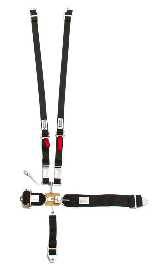 Hooker 5-Pt Harness System Hans LL Ratchet Adj Black HRH51100