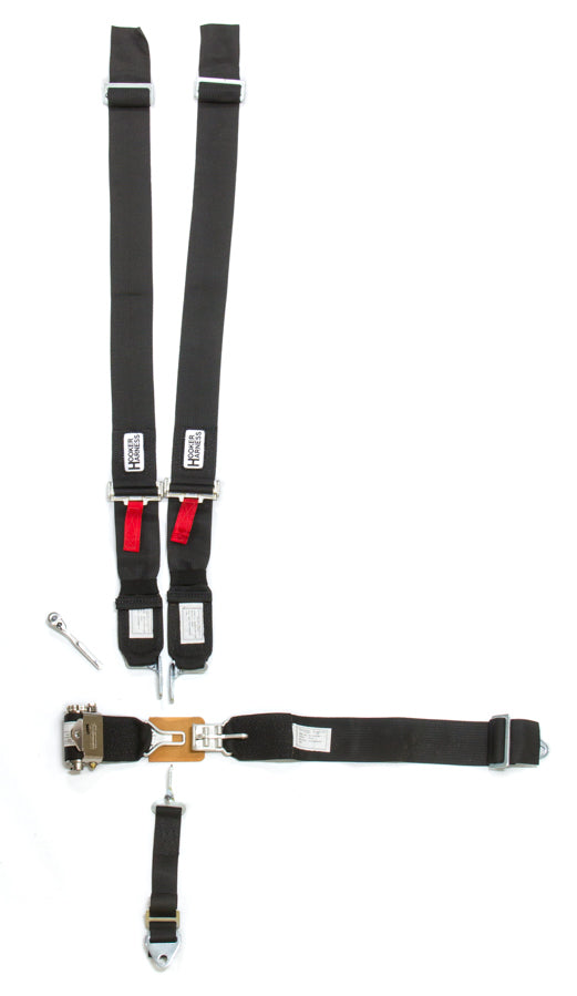 Hooker 5-Pt Harness System LL USD Ratchet Adj Black HRH52000