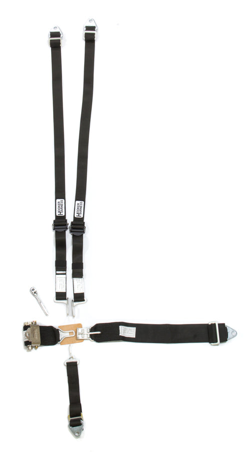 Hooker 5-Pt Harness HANS Alum. LL USD Ratchet Adj Black HRH52110