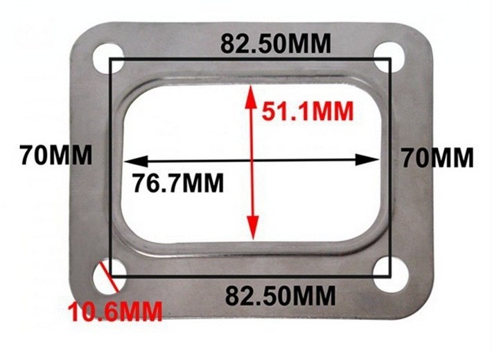 T04E T66 T70 GT35 GT40 T4 Turbo Turbine Inlet Gasket T4 Flange Gasket 4 Bolt 304 Stainless Steel