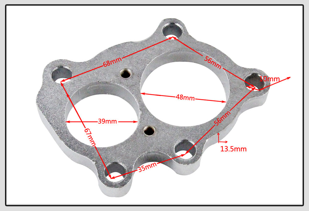 Downpipe T25 T28 Mild Steel Exit Flange Divorced Divided Flange